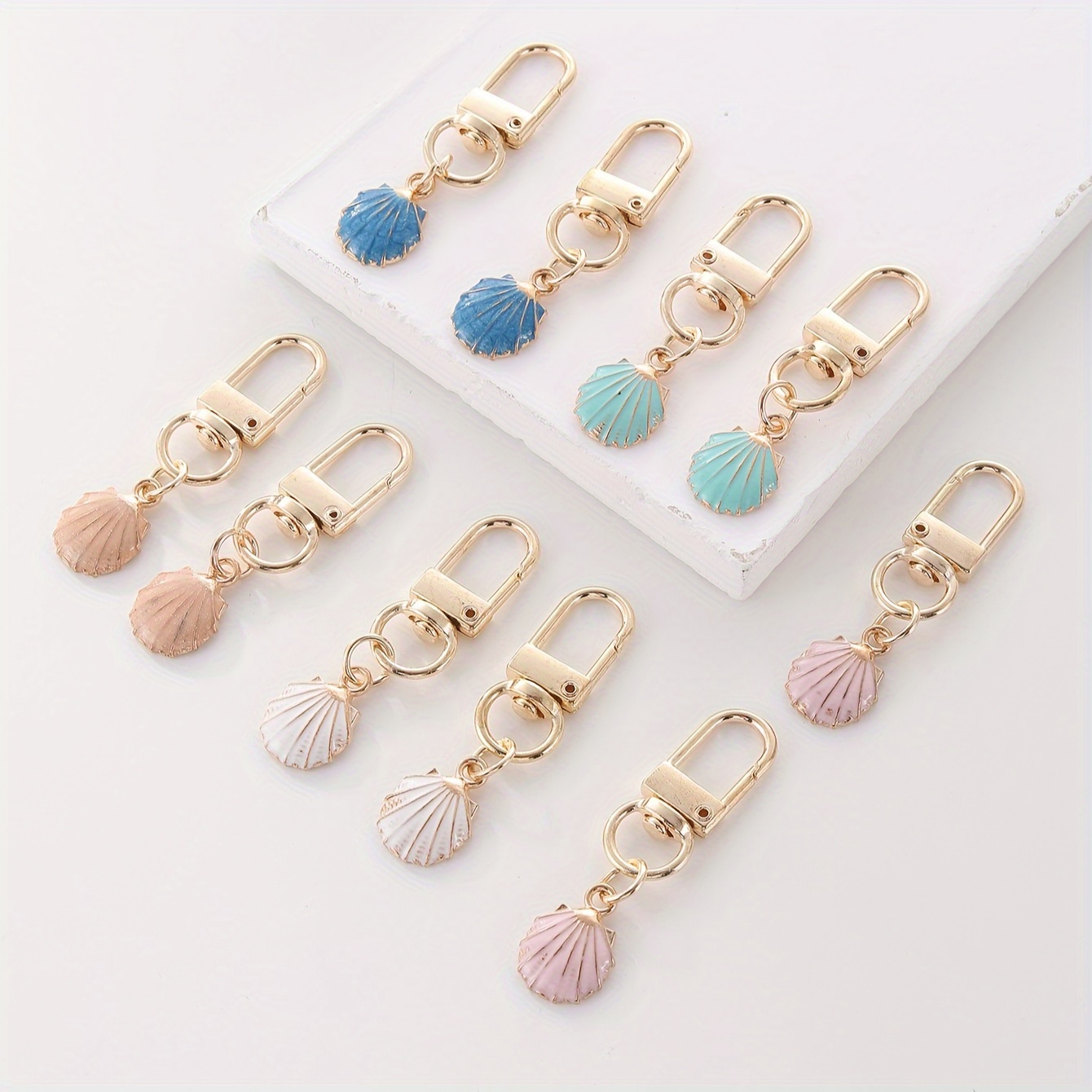 TEMU 10 Cartoon Shell Alloy Oil Keychain Bag Packaging Decoration Pendant Additions Party Decoration Supplies Gifts