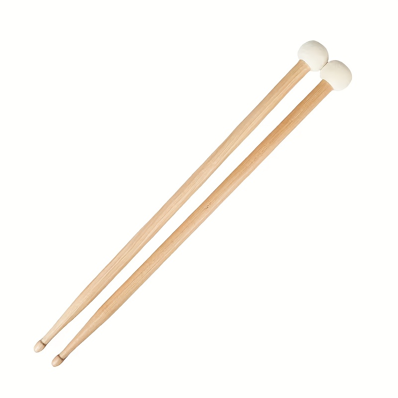 TEMU Customer's : A Pair Of Double-headed Drumsticks With A Felt Tip Design, Durable And Drum Practice, Usable As Cymbal