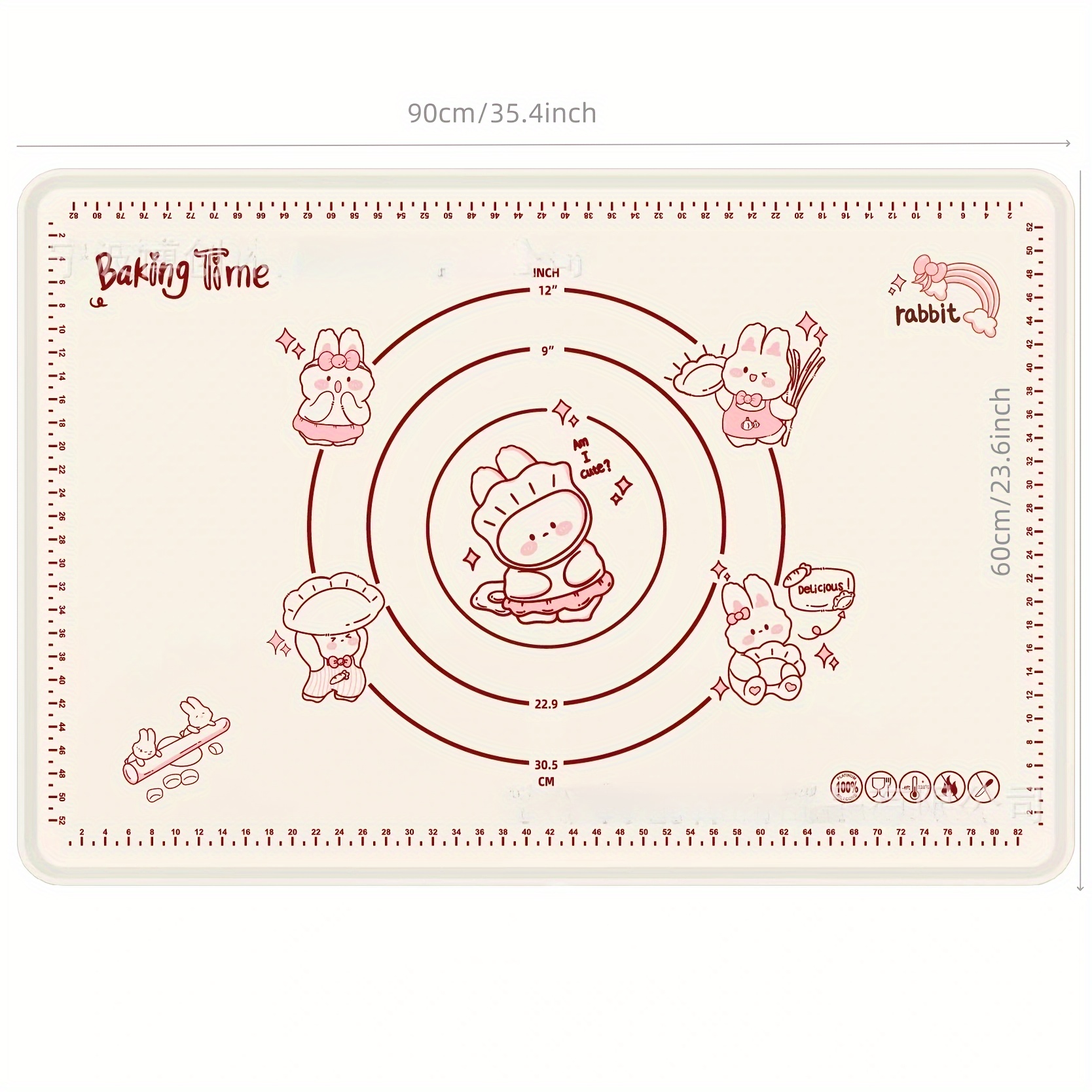 1pc Silicone Baking Mat, Thickened, Household, Kitchen, Reusable, Non-slip, Baking Mat