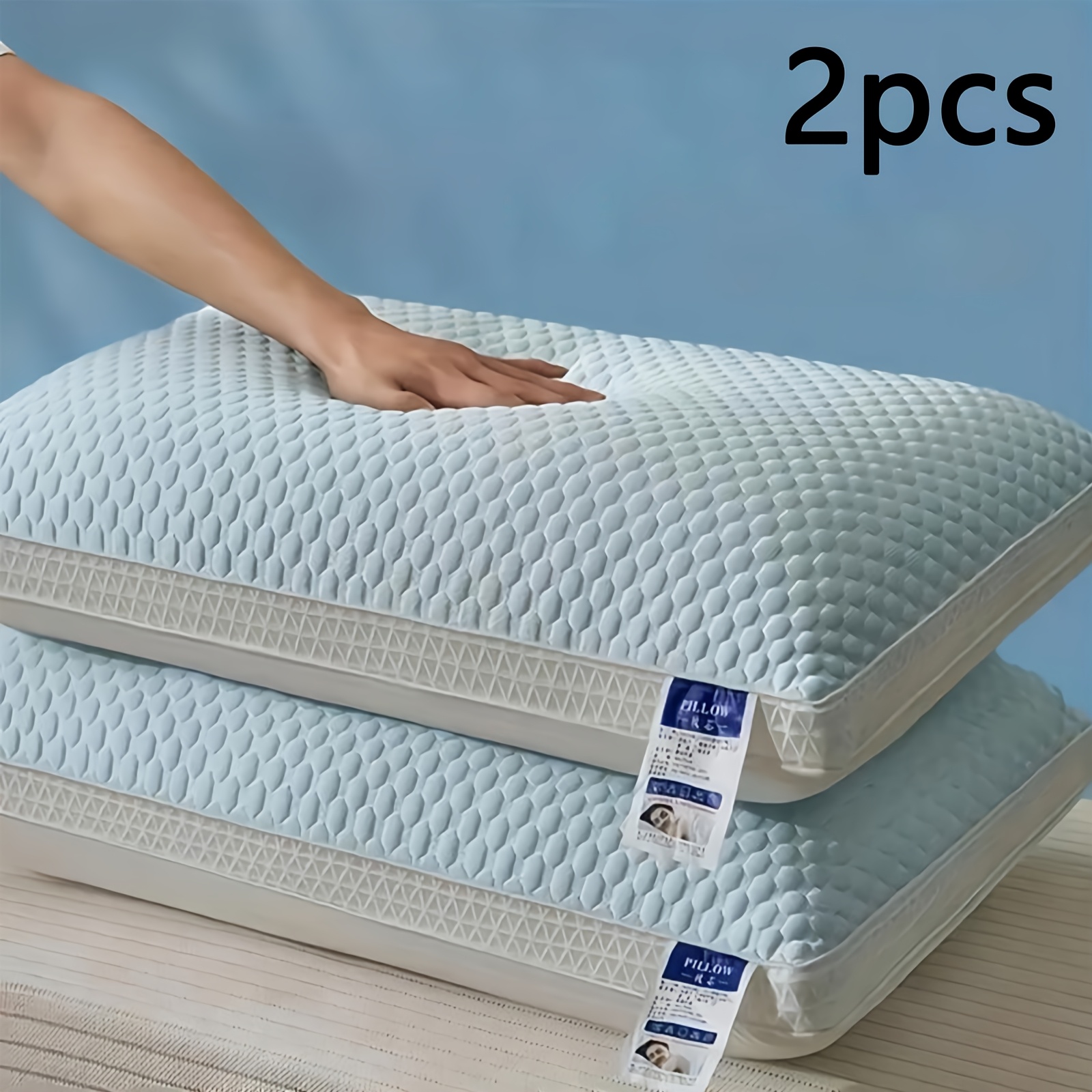 TEMU 2pcs Pillow Core, Cervical Spine Protection, Deep Sleep Pillow, Household Pillow, Moisture Absorption, Breathable, Bedding Pillow, Suitable For