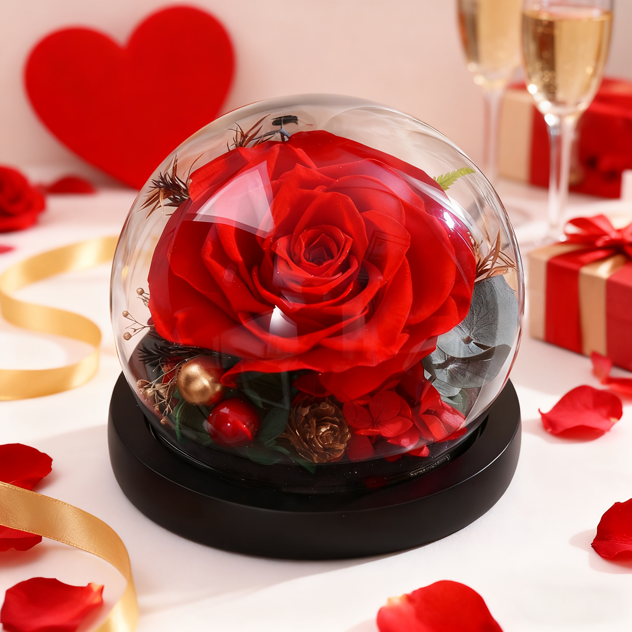 Flores   Reales de Larga Duración | Regalo Floral Único para   las Ocasiones, Decoración de Interiores,   con   de Regalo | Ideal para   de San Valentín, Acción de  , Día  , Día de la  