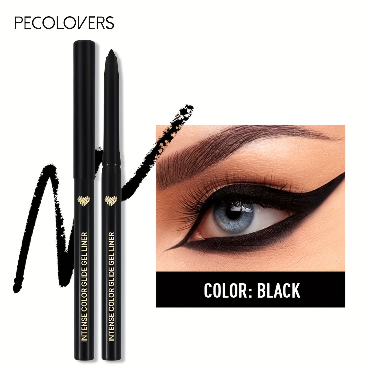 5pcs Waterproof Black Eyeliner Gel Pencil Lasting Smooth Matte Quick Drying Non-smudge Eye Liner Gel Pen Makeup