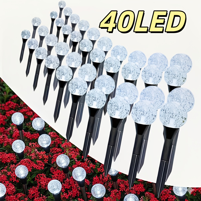 Image of 40led Solar Pathway Light, Suitable For Outdoor Gardens And Camping. Switch With . Choose Warm White Light For A Cosy Or Coloured Light For A . Ideal For Commercial Streets And Garden Decoration.ip44