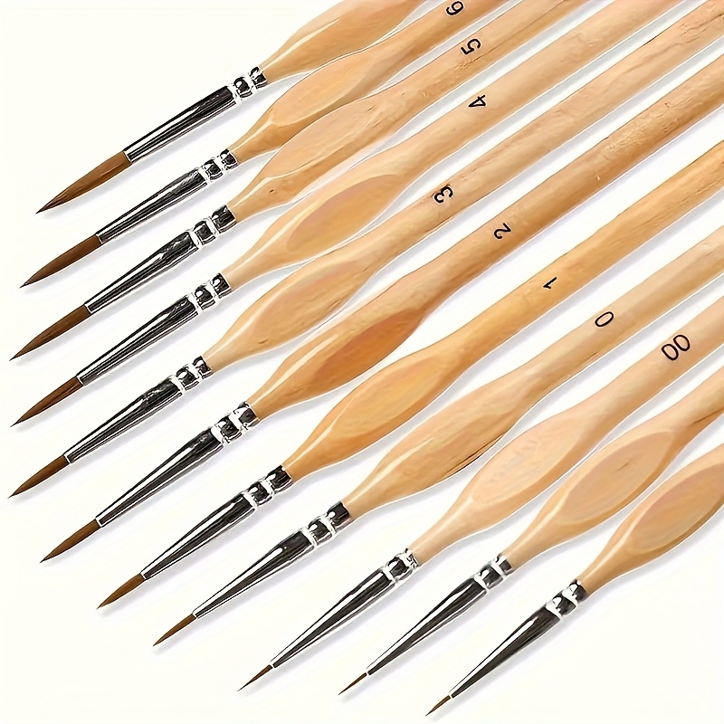 TEMU Miniature Paint Brushes Micro Detail Paint Brush Set Nylon Hair Artist Acrylic Paint Brushes Different Sizes Fine Detail Brushes For Watercolor,