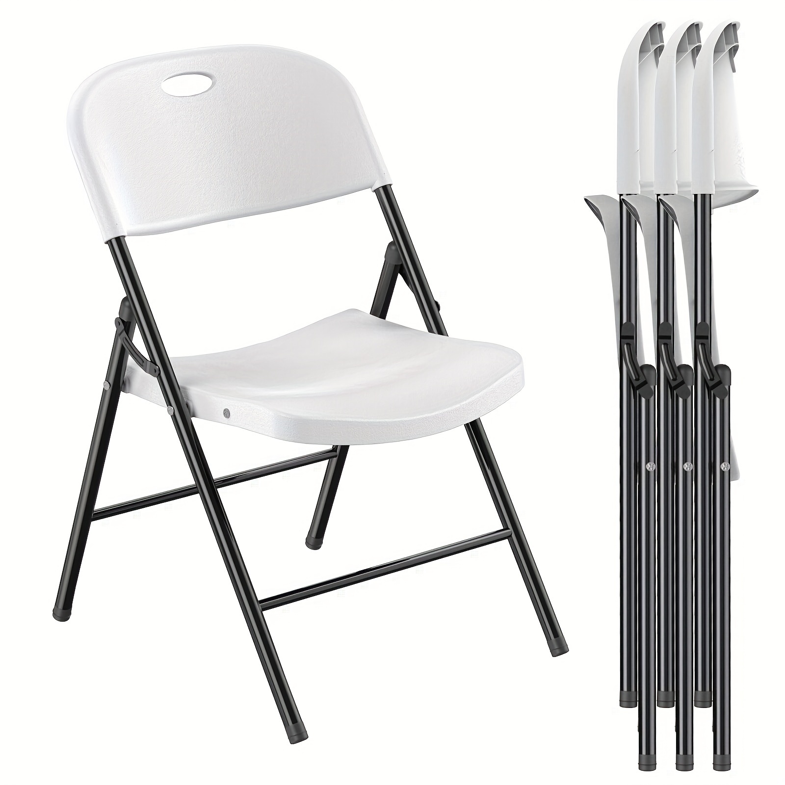 

Nazhura 4 Pack 650 Weight Limit Heavy Duty Plastic Folding Chair With Reinforced For Indoor And Outdoor, Wedding, Party, Restaurant, , Patio And Garden