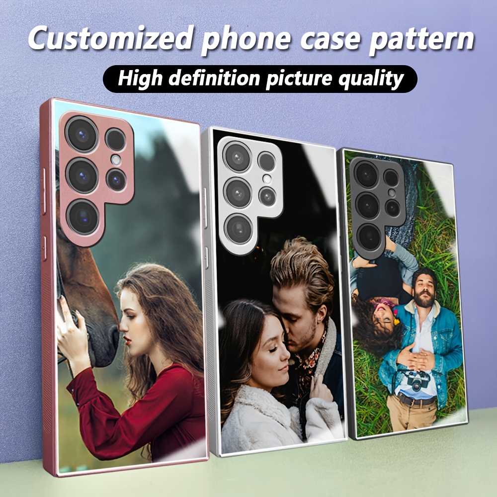 

Photo Pattern Customized Acrylic Mirror Mobile Phone Case, High Pixels, Frosted Soft Rubber Frame, Suitable S24/23/22 Ultra