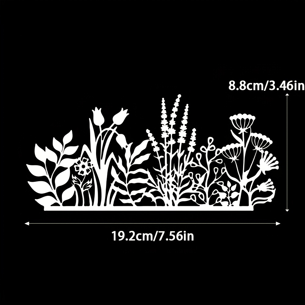 Image of 1pc Natural Scenery Flowers Stencils Reusable For Album Cover Printing Decoration Holiday Cards Cards Flower Bouquet Cards Making Painted Templates