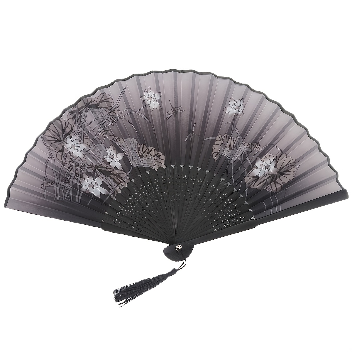 Image of D 1/3pcs Folding Hand Fans For Women Chinese Vintage Bamboo Flower Fans For Dance, Music Festival, Wedding, Party, Decorations Gift