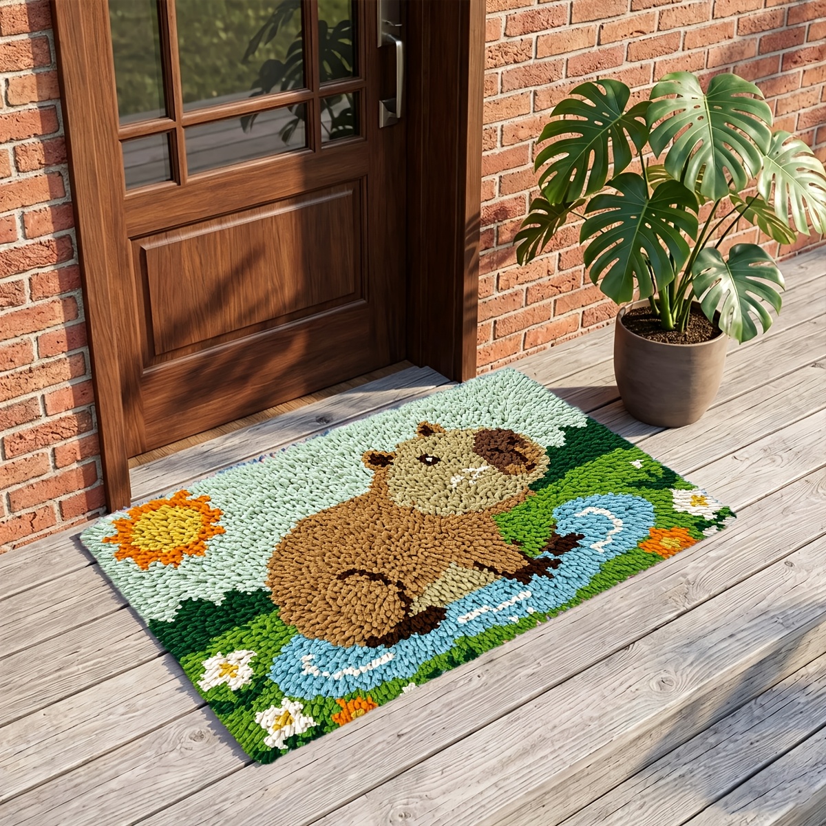 Capybara Latch Hook Kit for Handmade Carpet Art