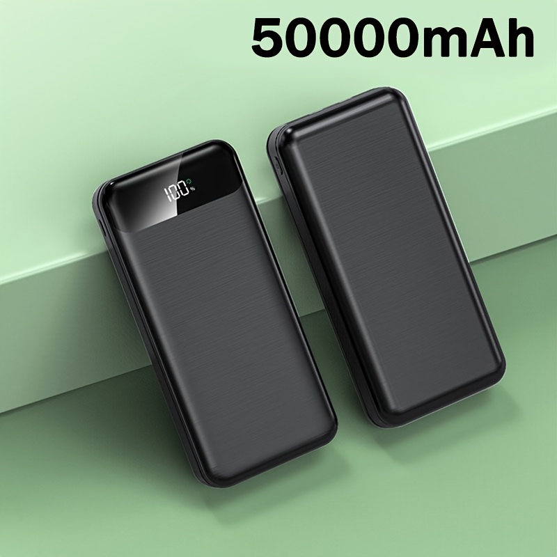 E-shop 50000mAh Großkapazitäts-Portable Powerbank, USB/Micro/Type-C-Anschluss, LED-Digitalanzeige für Stromverbrauch, Geeignet für Schnellladung von