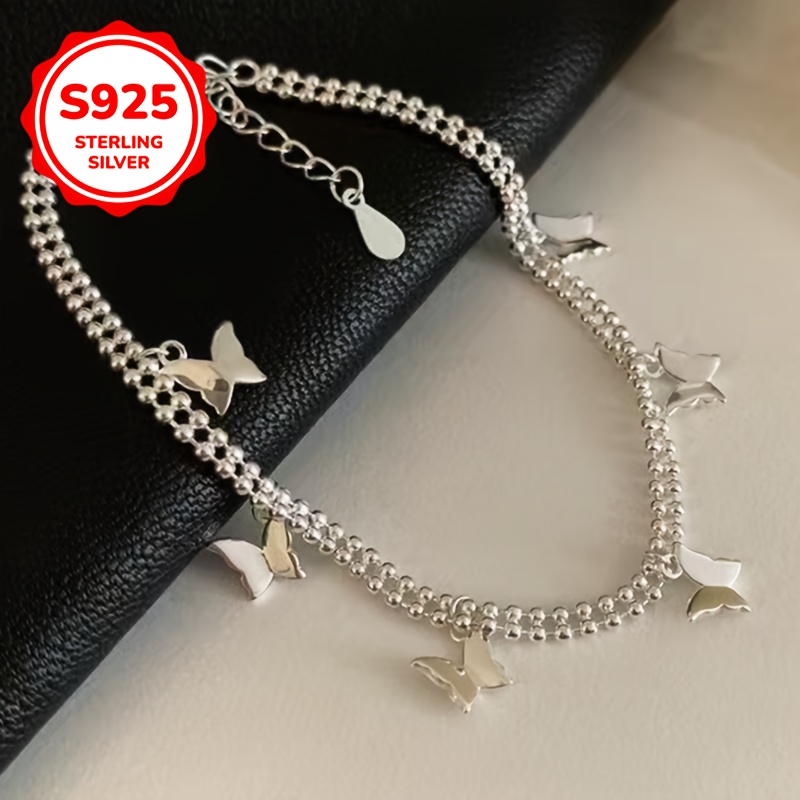 925 Silver Double Layer Bead Bracelet for Women