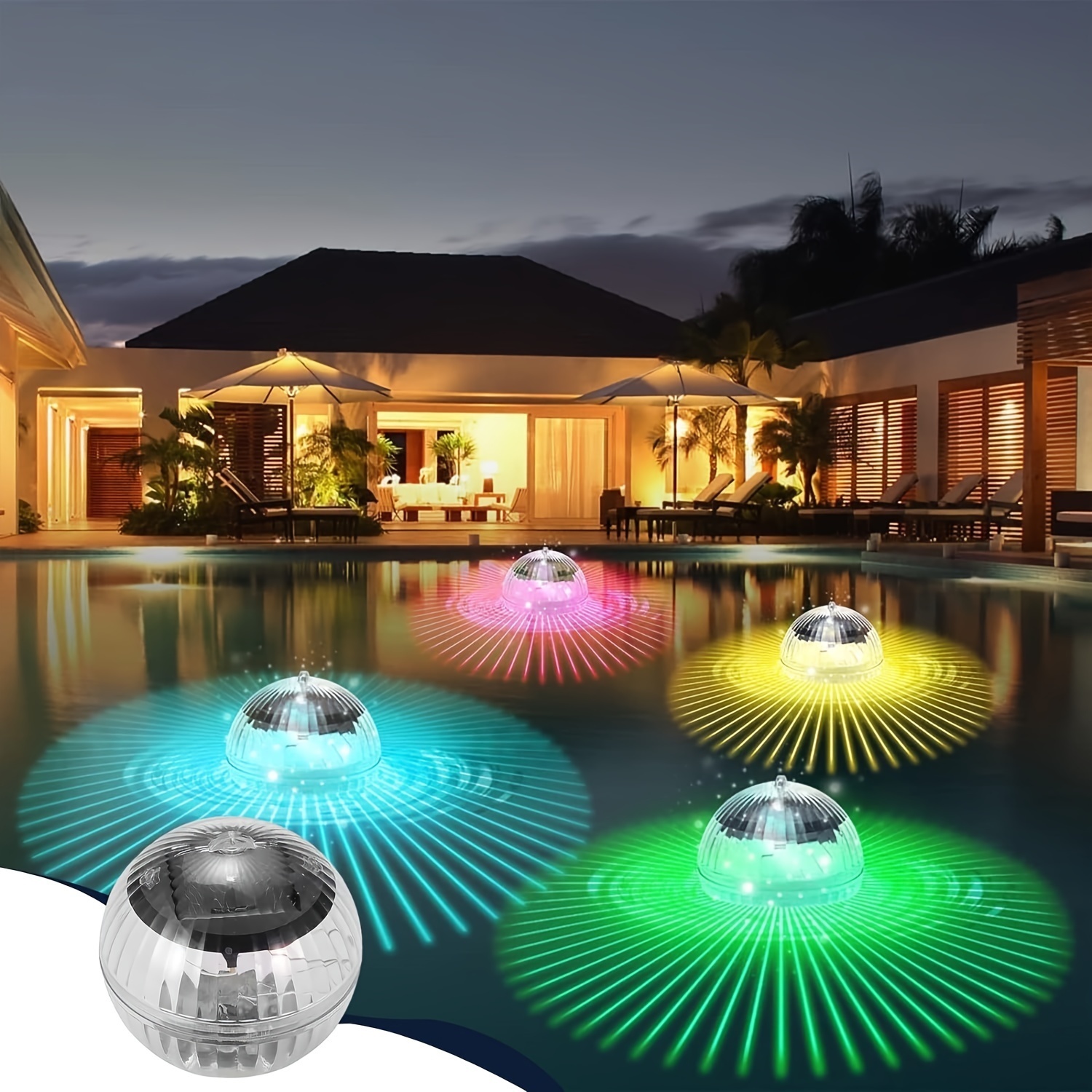 bestseller recommendation   version outdoor solar floating pool lights 1 pack adjustable led light underwater rgb color conversion suitable for swimming pools fountains weddings spas aquariums     decorations 0