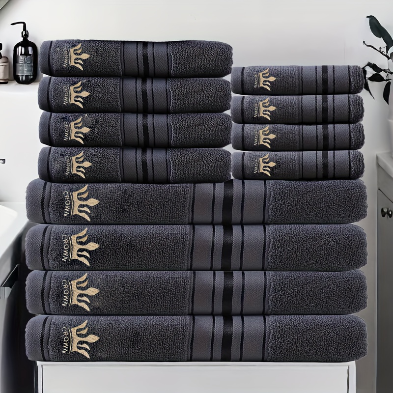 12pcs 100% Cotton Bath Towel Set, Including 4 Square Towels 34*34Cm, 4 Hand Towels 34*74Cm And 4 Bath Towels 70*140Cm