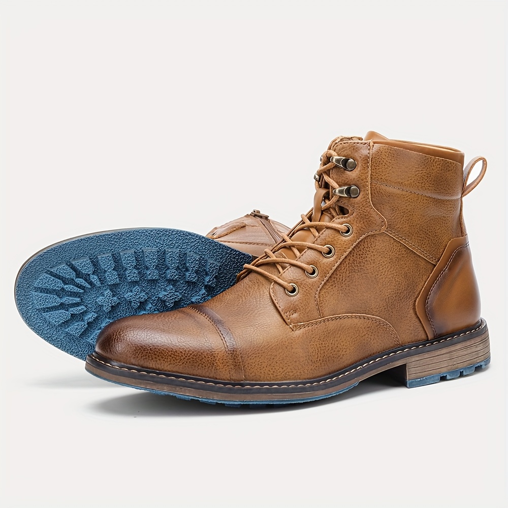 Men's Leather Chukka Boots Lace-Up Casual Shoes, Model 6015 (Black