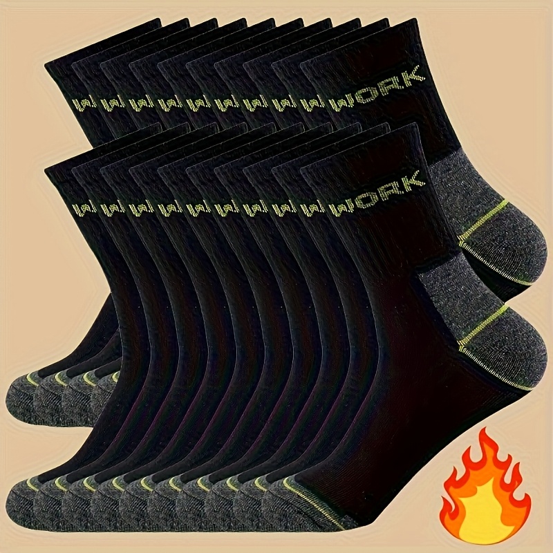TEMU 5/6 Pairs, Autumn Winter Thickened Men's Socks, Women's Socks, Autumn Winter Socks, Outdoor Socks, Athletic Socks, Anti-odor Sweat-absorbing