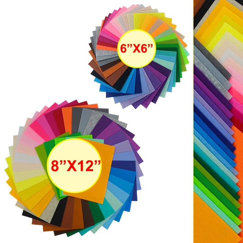 TEMU Un ensemble de 80 pièces de feutre, comprenant diverses couleurs en tailles 20*30CM et 15*15CM, fabriqué à partir de feutre non tissé carré de 1