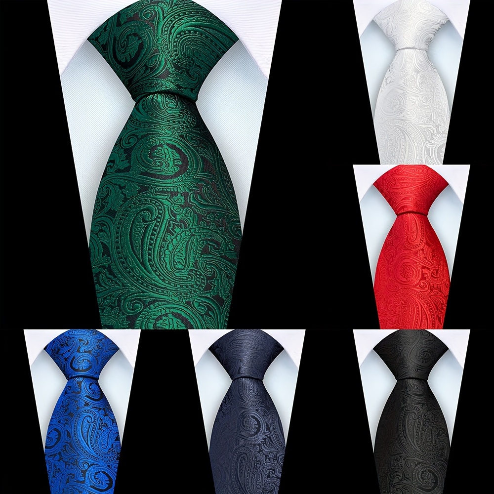 

Ricnais Men's 8cm Paisley Pattern Tie - High-quality Polyester, Classic Fashion For Weddings, Parties, And Business Events, In Multiple Colors