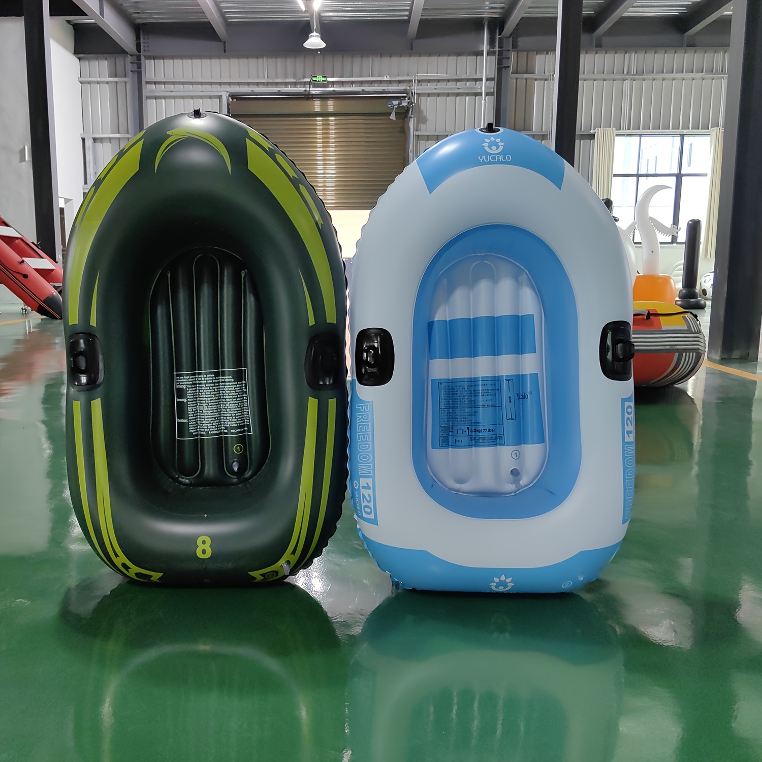 1-3 People Inflatable Boat Canoe Inflatable Kayak with Air, Pump Ropeon  Boat for Adults and Kids, Portable Fishing Boat