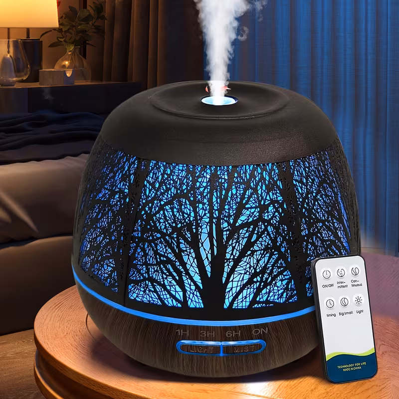 400ml essential oil diffuser household large capacity metal diffuser diffuser with remote control 7 color led light humidifier for bedroom gift room decoration teacher appreciation no essential oils included Product details 0