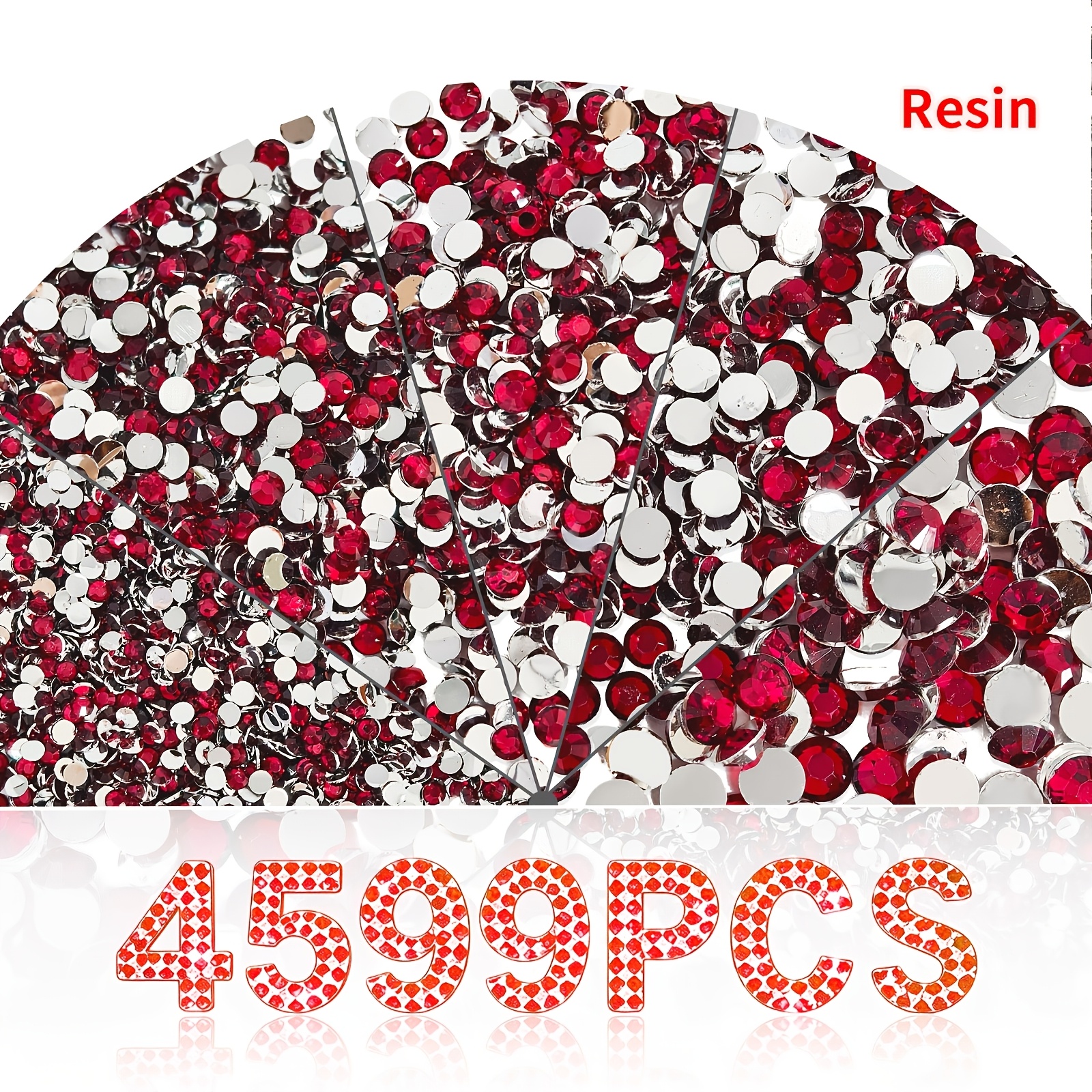 TEMU 4599pcs | 2/3/4/5/6mm Assorted Sizes, Dark Red Flat-back Rhinestones Rhinestones For Decorating Cups, Shoes, Phone Cases, And Other Additions;