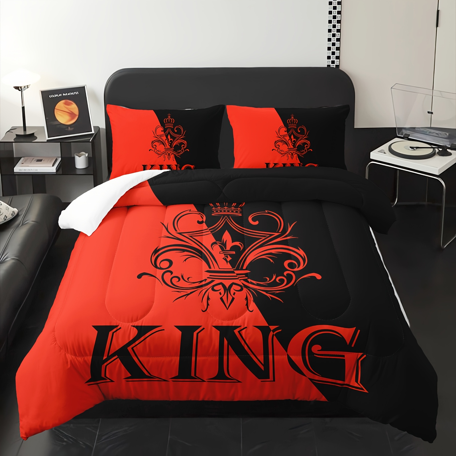 3pcs   comforter set queen size   comforter couple bedding for women husband wife mr mrs heart shape quilt with 2 pillowcases Product details 6