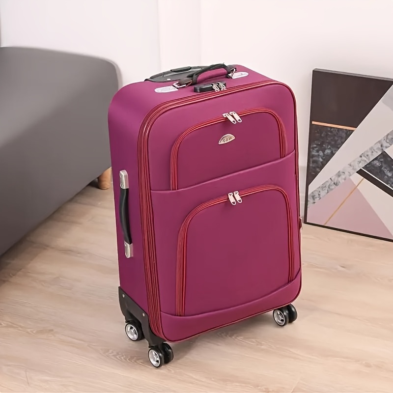 28 inch durable oxford fabric suitcase with spinner wheels combination lock and telescopic handle large capacity multi compartment travel luggage for men and women luggage for trave Product details 0