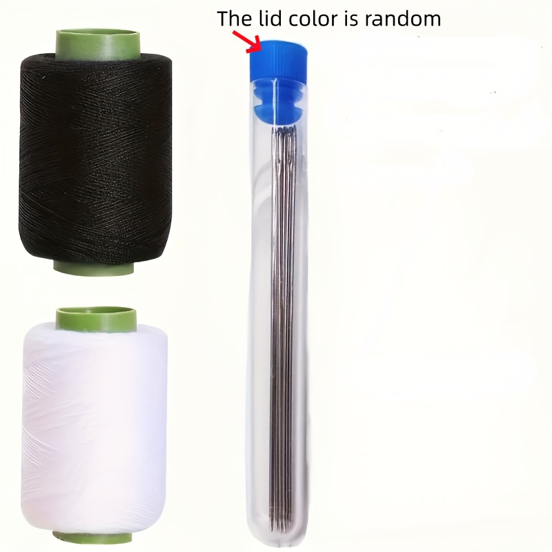 TEMU 1 Set Of Sewing Needle And Thread Kit, Including 10 Large Eye Hand Sewing Needles And Black And White Sewing Thread, Hand Sewn Steel Needle Hand