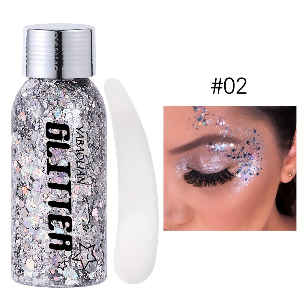 Chunky Glitter Body Glitter with 5 Colors Makeup Sequin Eyeshadow Liquid  Stage Makeup Face Body Glitter Set Glitter Body Gel for Girls Women Ladies  