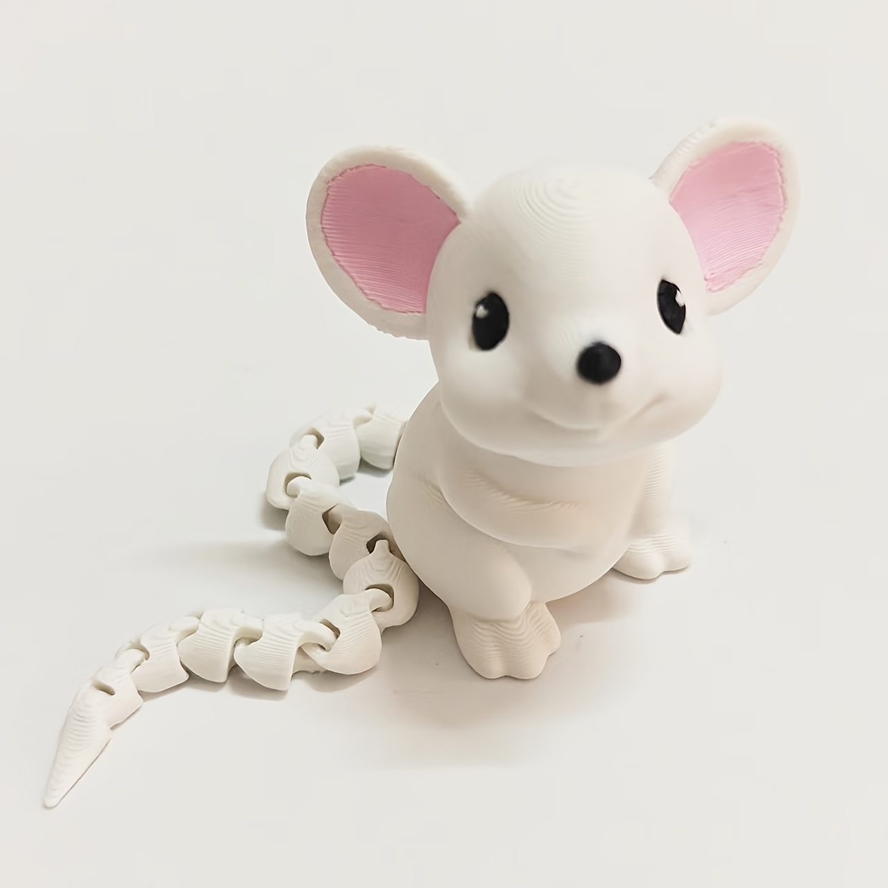 TEMU 3d Printed Articulated Movable Little Mouse Figurine, Poseable Animal Toy, Creative Desktop Decoration, Collectible Display Piece