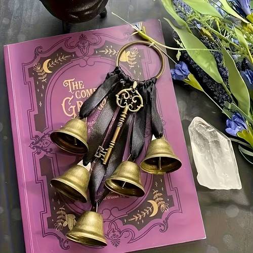 1pc bohemian witch bell metal wall hanging with ribbon attracts positive energy negative energy perfect witchcraft gift suitable for room decor