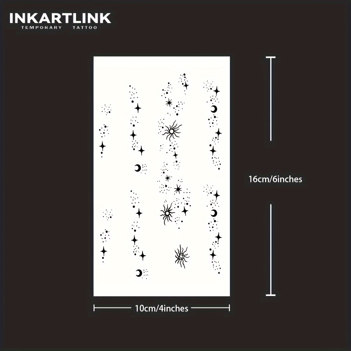 Inkartlink Temporary Tattoos - Waterproof, Semi-permanent Star Designs For Hands & Fingers, Plant-based, Realistic Look