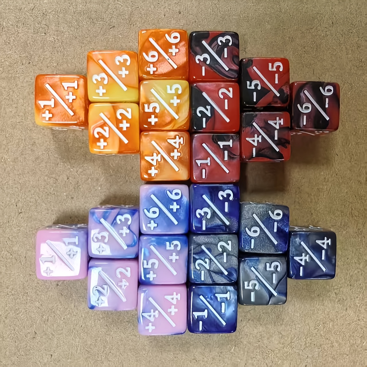 24pcs Dual-Color Acrylic Dice Set for Tabletop Games