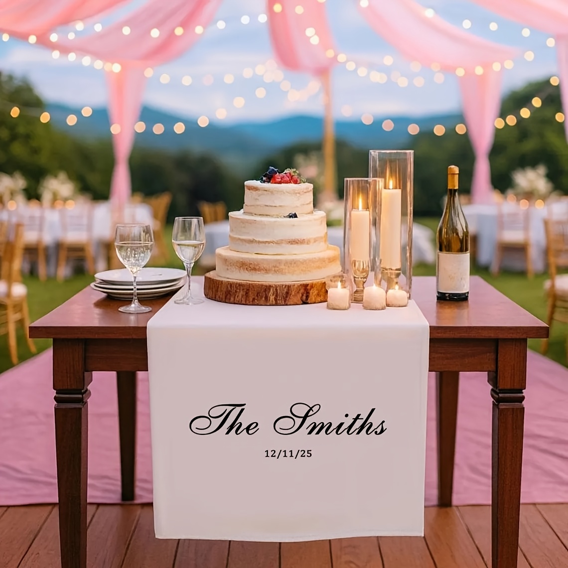 TEMU Customized Wedding Table Decorations, Personalized Table Runners, Wedding Banners, Reception Bar Signs, Elegant Bridal Table Decoration Gifts