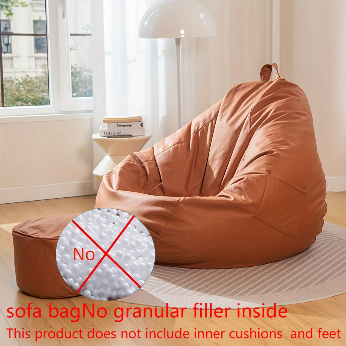 INS Giant Bean Bag Sofa Chair Cotton Linen Lazy Sofa Couch Recliner Floor  Seat Tatami Puff