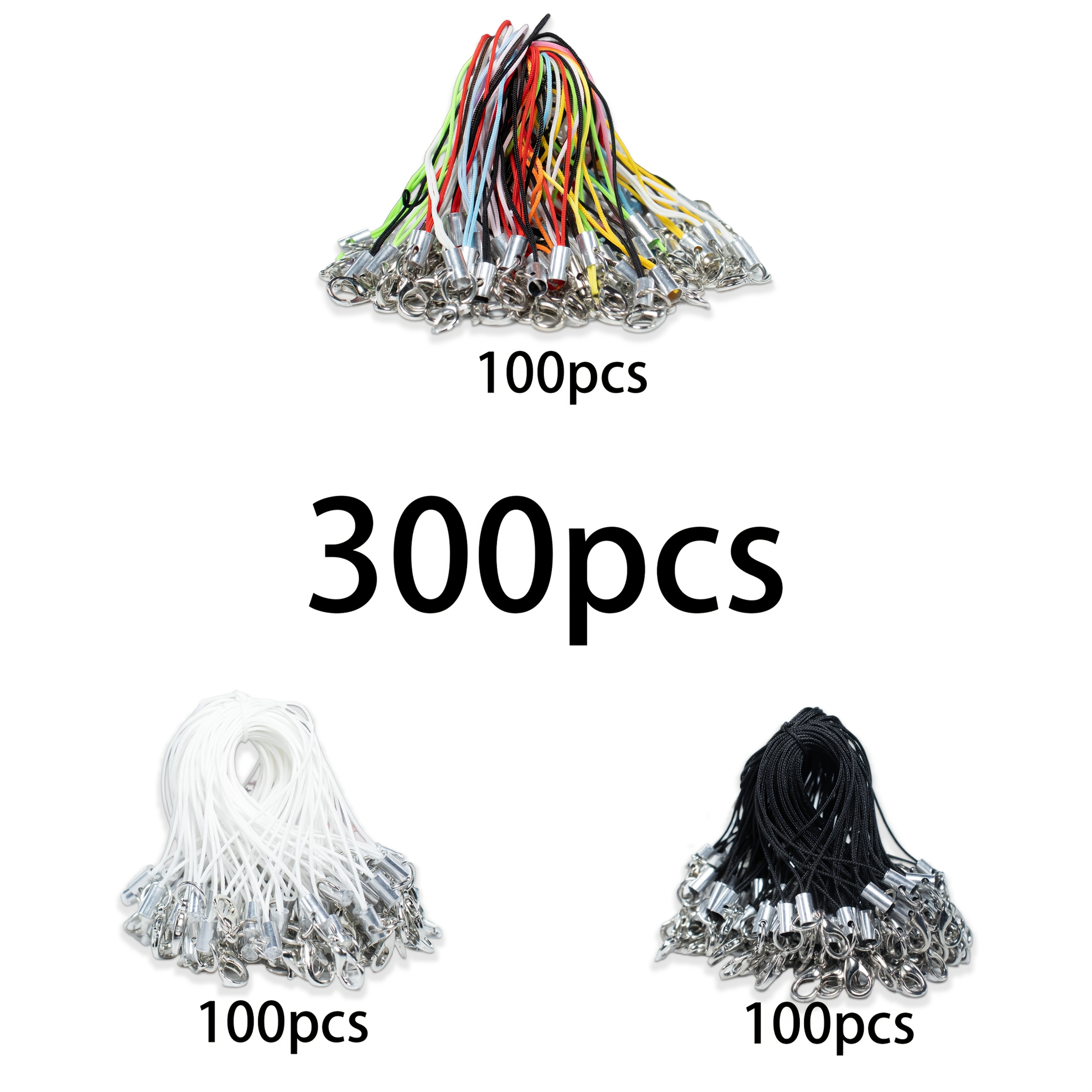 Image of 300pcs/150pcs 70mm White&black&random Color, Suitable For Women, Makes Phone Chains, Pendants, Bracelets, Waist Chains, Foot Chains And More