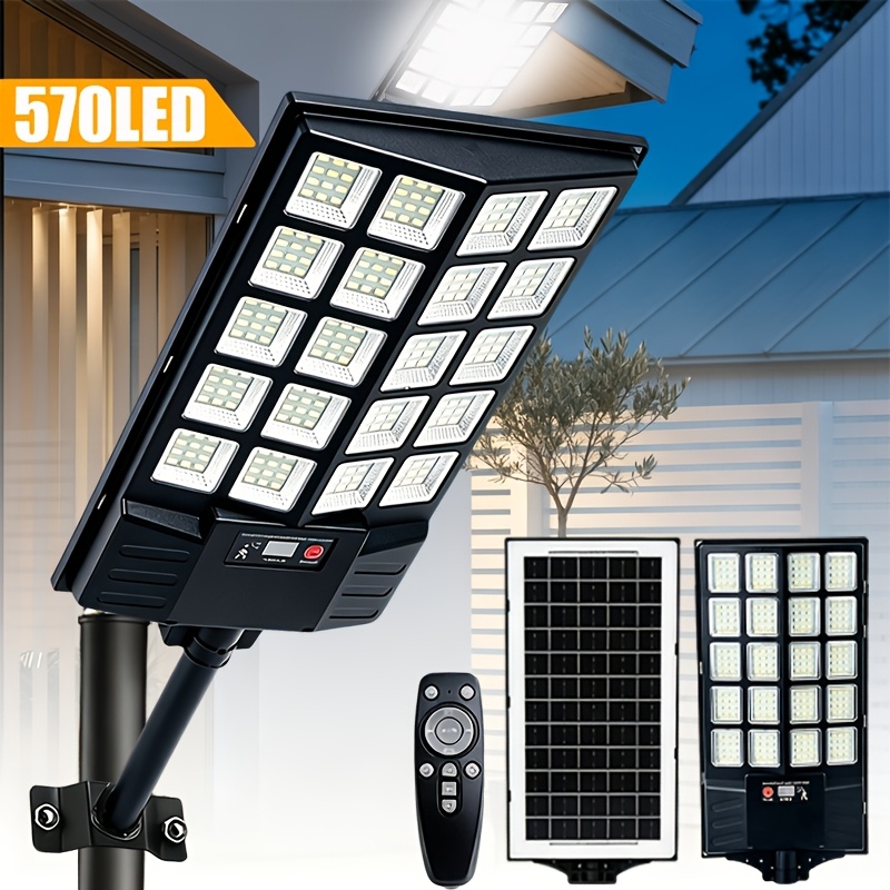 TEMU 2027lastest Outdoor Solar Street Light With Pole, Solar Dusk To Dawn, Motion Sensor Light Ip65, 0 Electricity Cost, Suit For Garden, Courtryard,