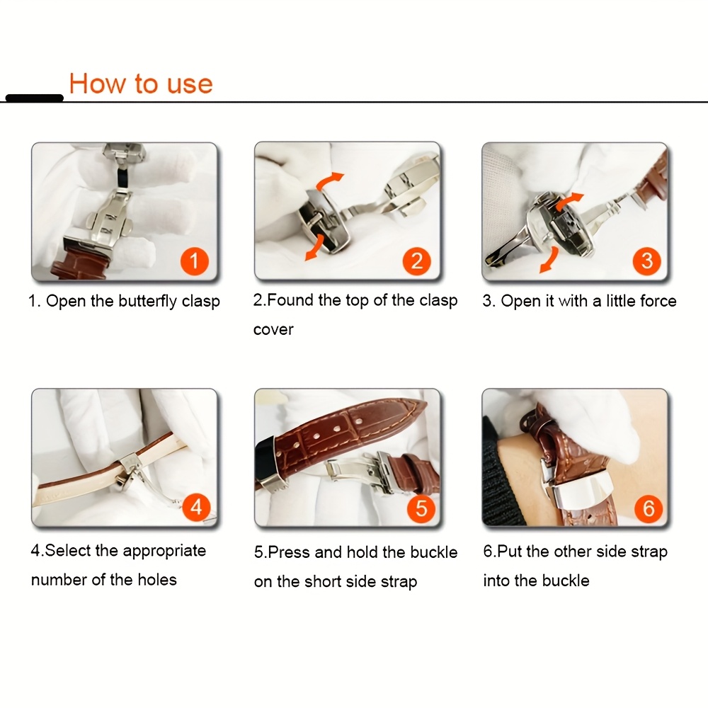 Casual PU Leather Watch Strap Butterfly Buckle for Apple Watch Ultra 10 9 8 7 6 SE 5 4 3 2 1 for Iwatch Watch Strap 38/40/41/42/44/45/46/49Mm