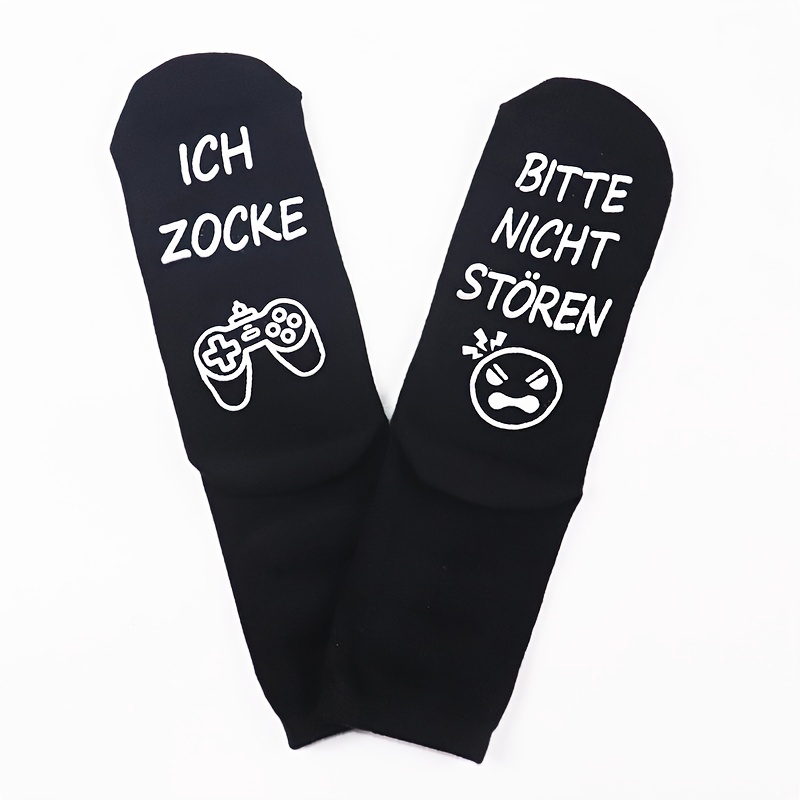 A Pair Of Mid-calf Socks With Adhesive Anti-slip Design, Comfortable And Breathable, , Featuring A And