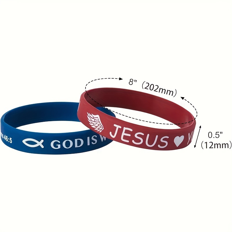 100pcs Inspirational Bible Verse Silicone Bracelets