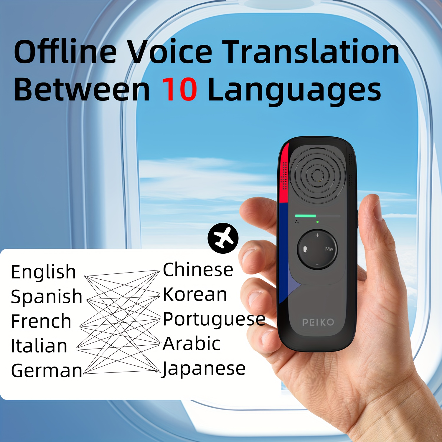 Dispositivo de traducción de lenguaje portátil, traductor instantáneo bidireccional, traducción de voz en línea a través de la aplicación, 136 idiomas soportados, dispositivo de traducción de alta precisión para viajes, negocios y aprendizaje. - Imagen 4