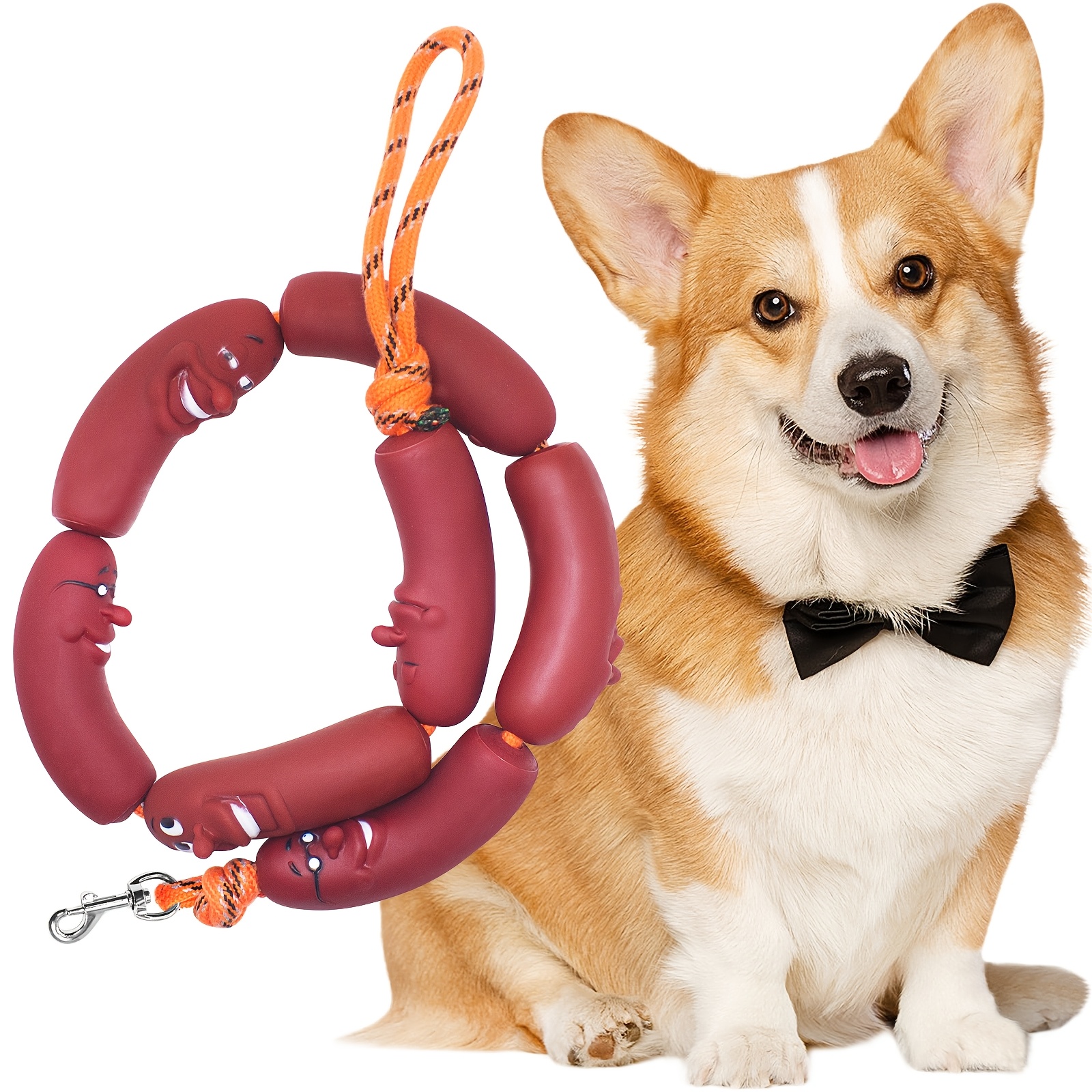 

Funny Sausage-shaped Dog Leash For Small To Medium Breeds - Synthetic Rubber, Hand-wash Only