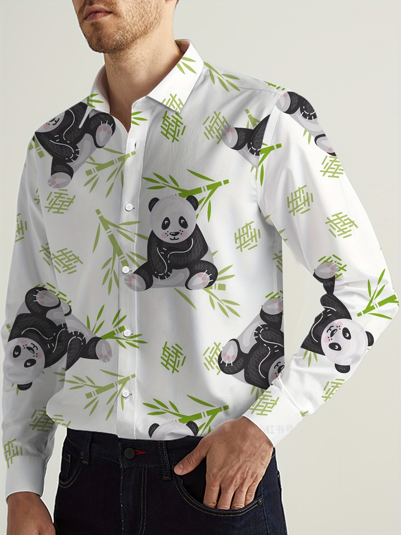 panda dress shirt mens shirt panda style - men's clothing