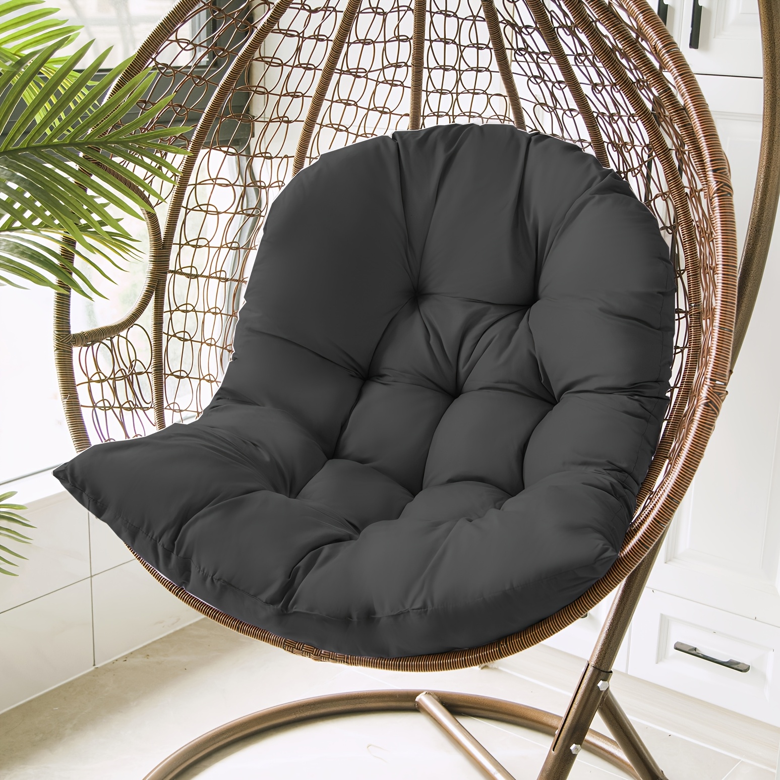 Handmade Bohemian Hanging Chair Cushion, Seat Pad, Polyester Cover - Non-Woven Fabric Weaving, Ideal for Indoor And Outdoor Use - Perfect for Decorating Patios, Balconies