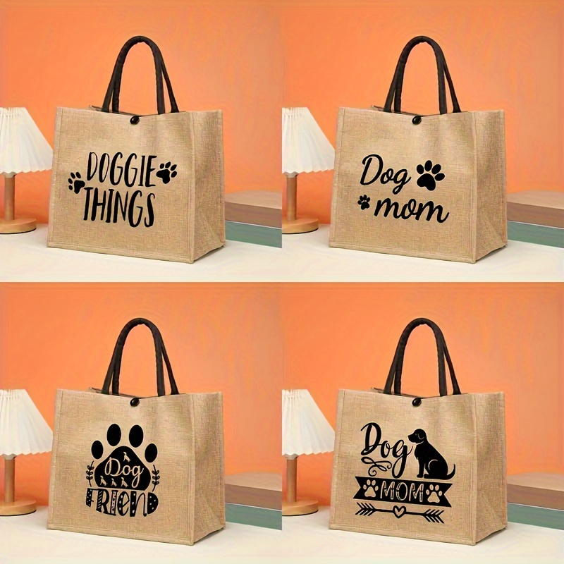 

Dog Mom Linen Tote Bag - Shoulder Bag For , & Use | Khaki, 's Handbag