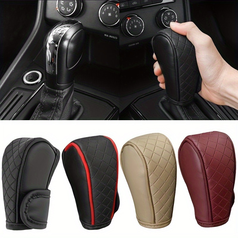 

Universal Pu Leather Anti-slip Car Gear Shift Knob Cover, Black Auto Parts Car Stall Anti-slip Case Driving Control Cover