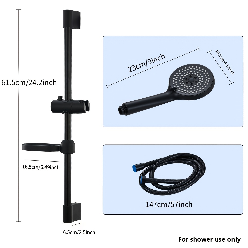 Adjustable Shower Riser Rail with Stainless Steel Slider Rail