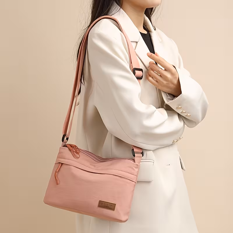 womens large capacity crossbody bag with multi layer zipper closure and adjustable shoulder strap versatile as an adjustable single shoulder bag casual handbag for or office commuter bag for work shopping parties and multi scene use Product details 8