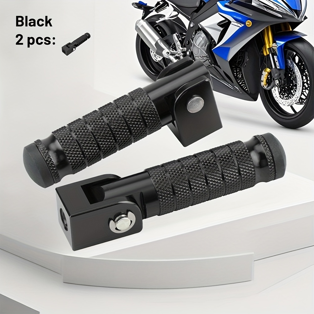 TEMU Aluminum Alloy Cnc Folding Footrest Modification Parts For Electric Scooter Rear Pedal Anodized Electric Motorcycle Accessories Power Sports