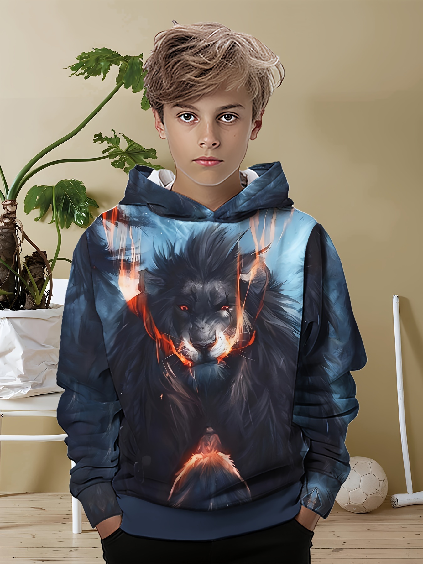 Kids lion hoodie online