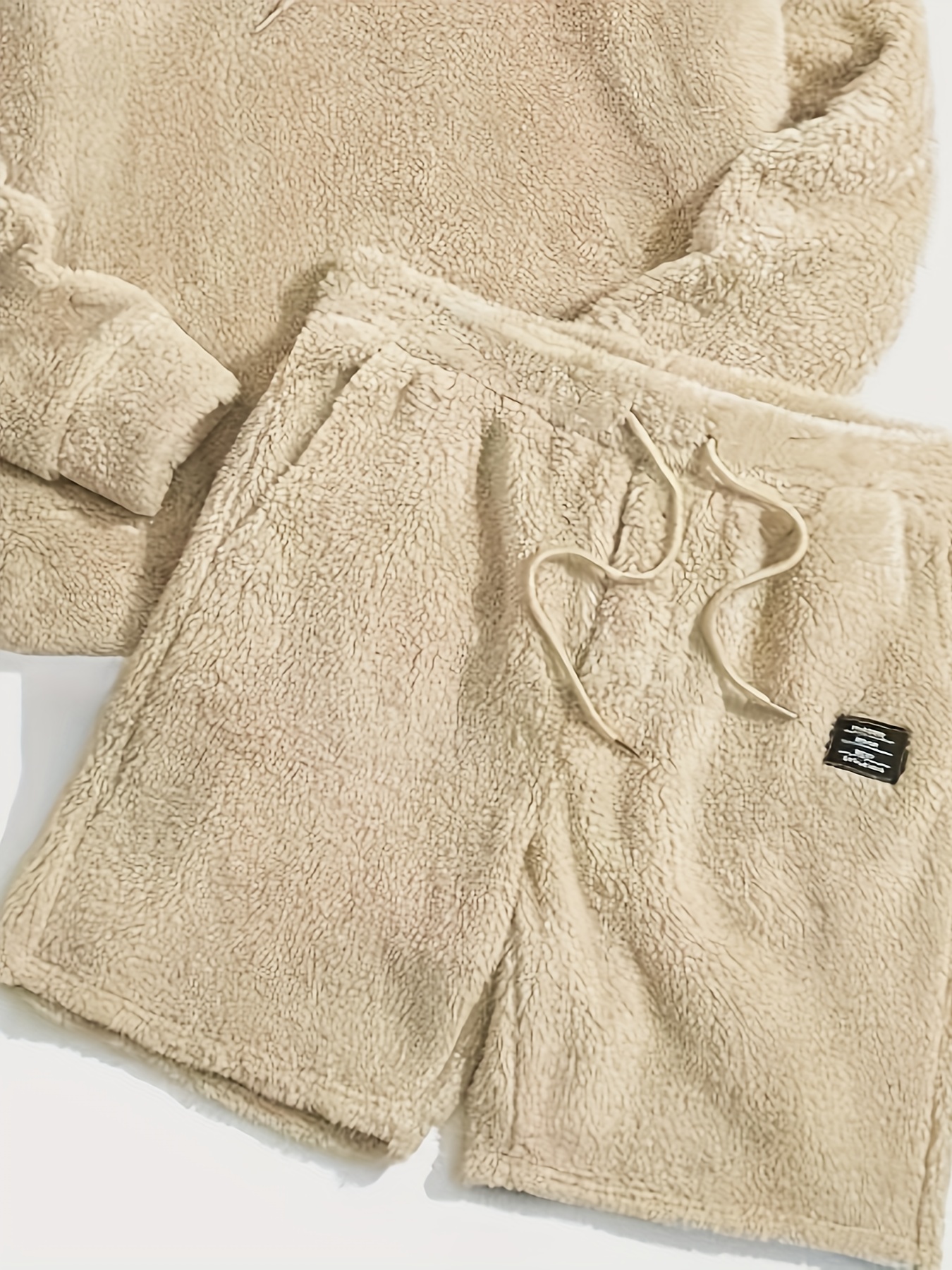 mens winter casual suit mens casual fluffy hooded sweatshirt